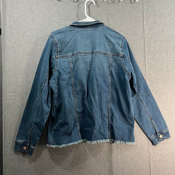 Canyon Retreat Heartland Denim Jacket with Raw Hem Detail River Wash, Medium - Picture 2 of 8